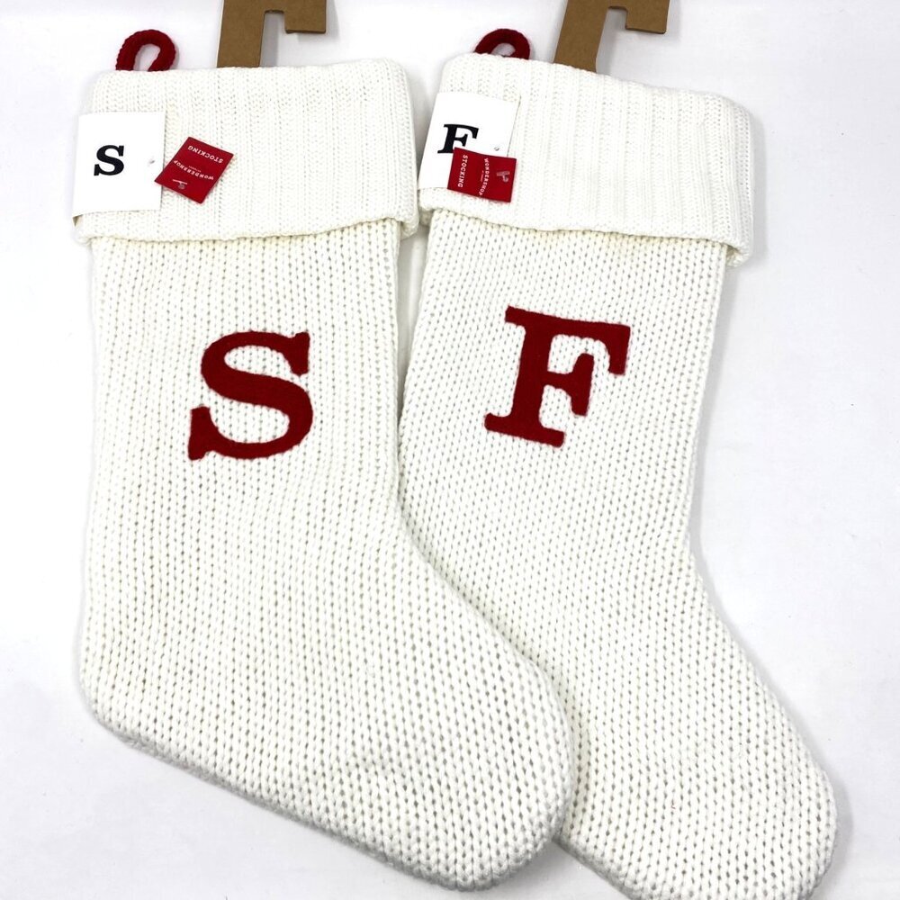 Target Wondershop Knit Monogram Christmas Stocking White Wondershop™: 20"